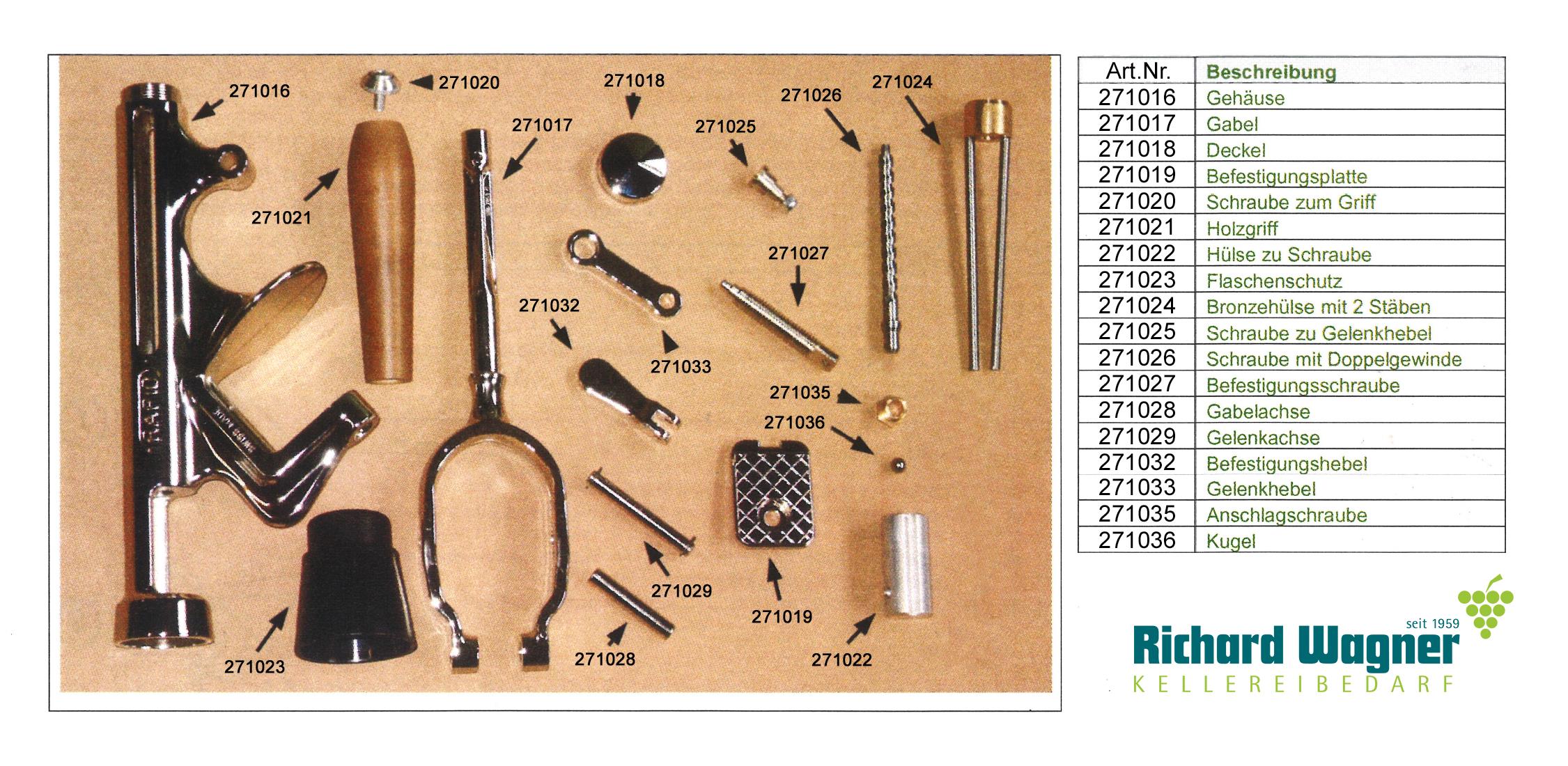 Schraube zu Holzgriff zu Rapid 10