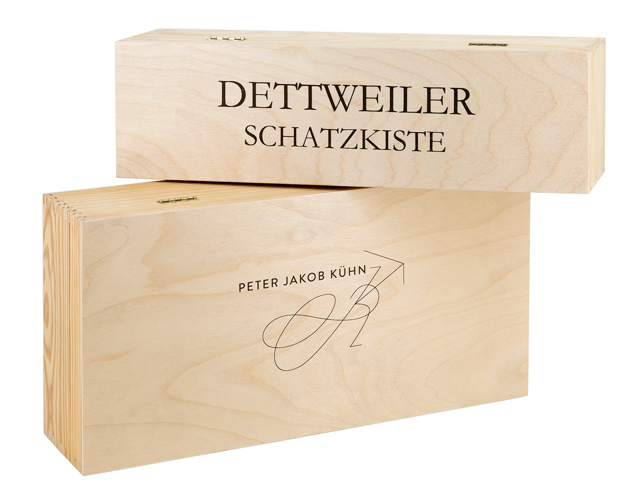 Holzkiste mit Druck