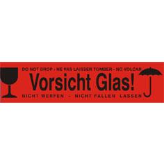 Klebeband bedruckt: Vorsicht Glas