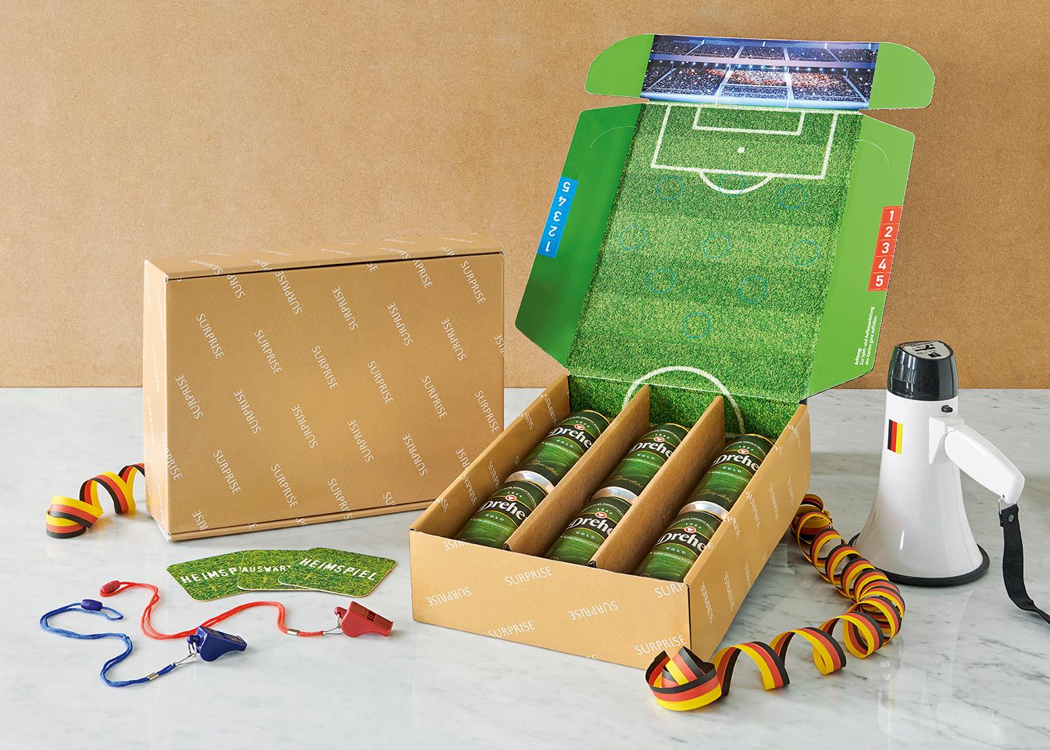 Geschenkkarton Surprise Fussball 3 Fl.