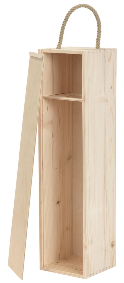 Holzkiste 1x1,5 l. Wein Holzdeckel