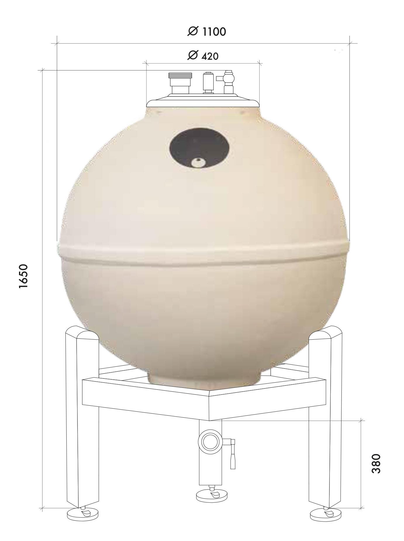CLAYVER Keramikfass 250 l Typ Luna 10