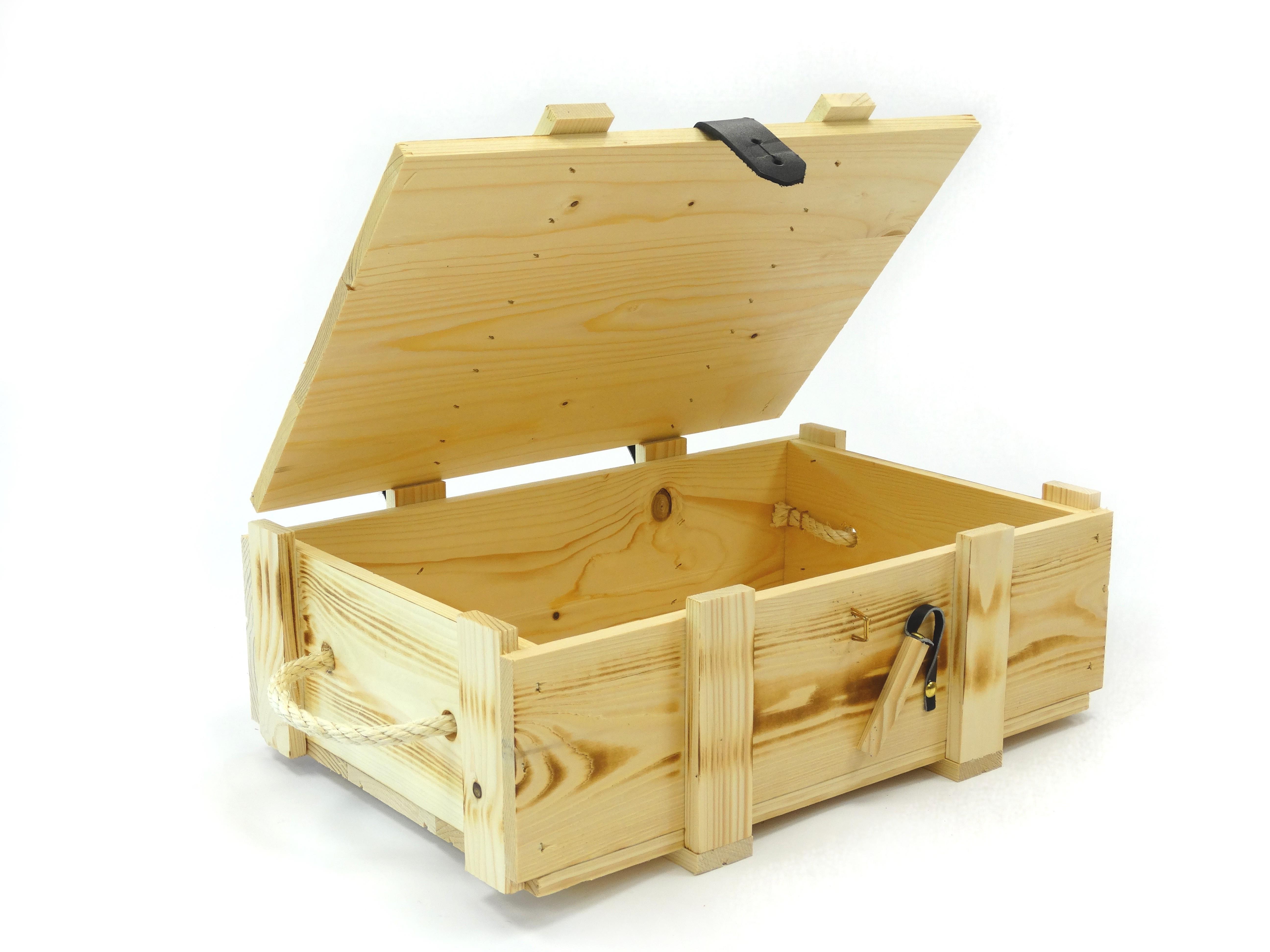 Holzkiste geflammt 3 Fl.