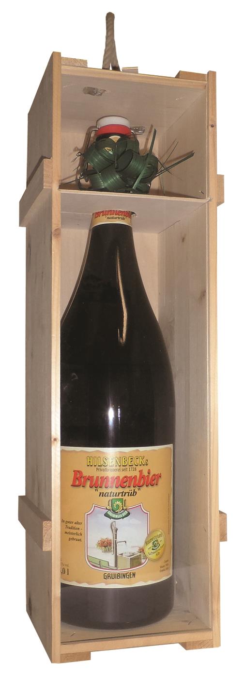 Holzkiste 1/3,0 l. Glasdeckel
