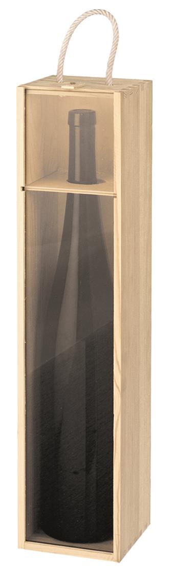 Holzkiste 1x1,5 l. Wein Glasdeckel