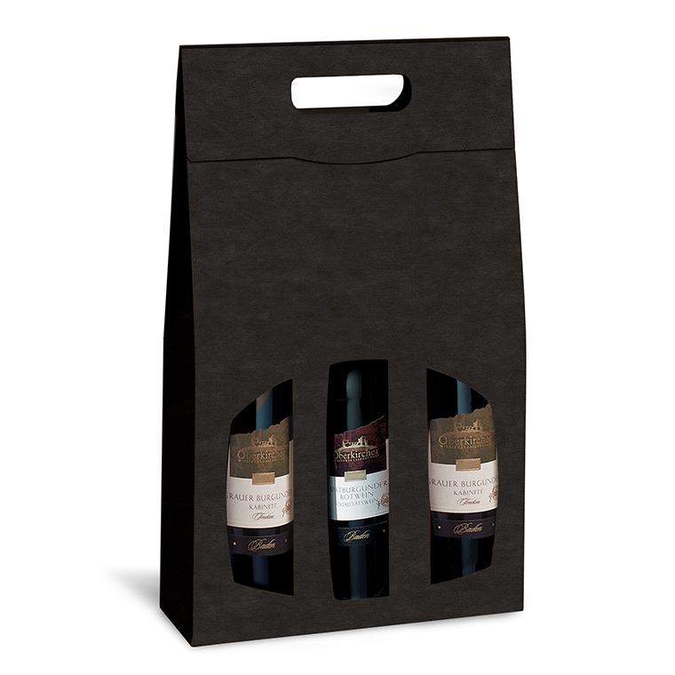 Tragekarton Pure Schwarz 3 Fl.