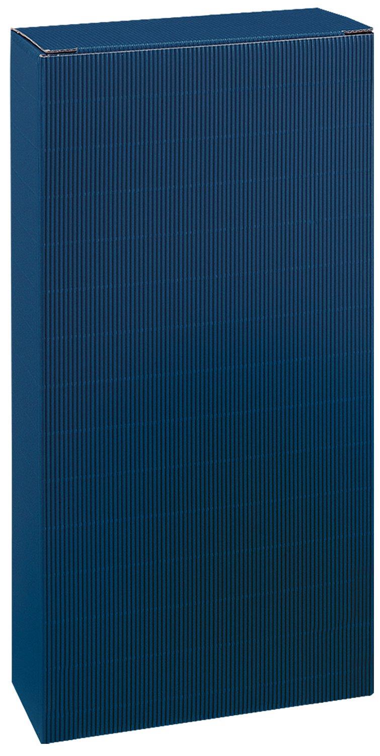 Faltschachtel Offene Welle Blau 2 Fl.