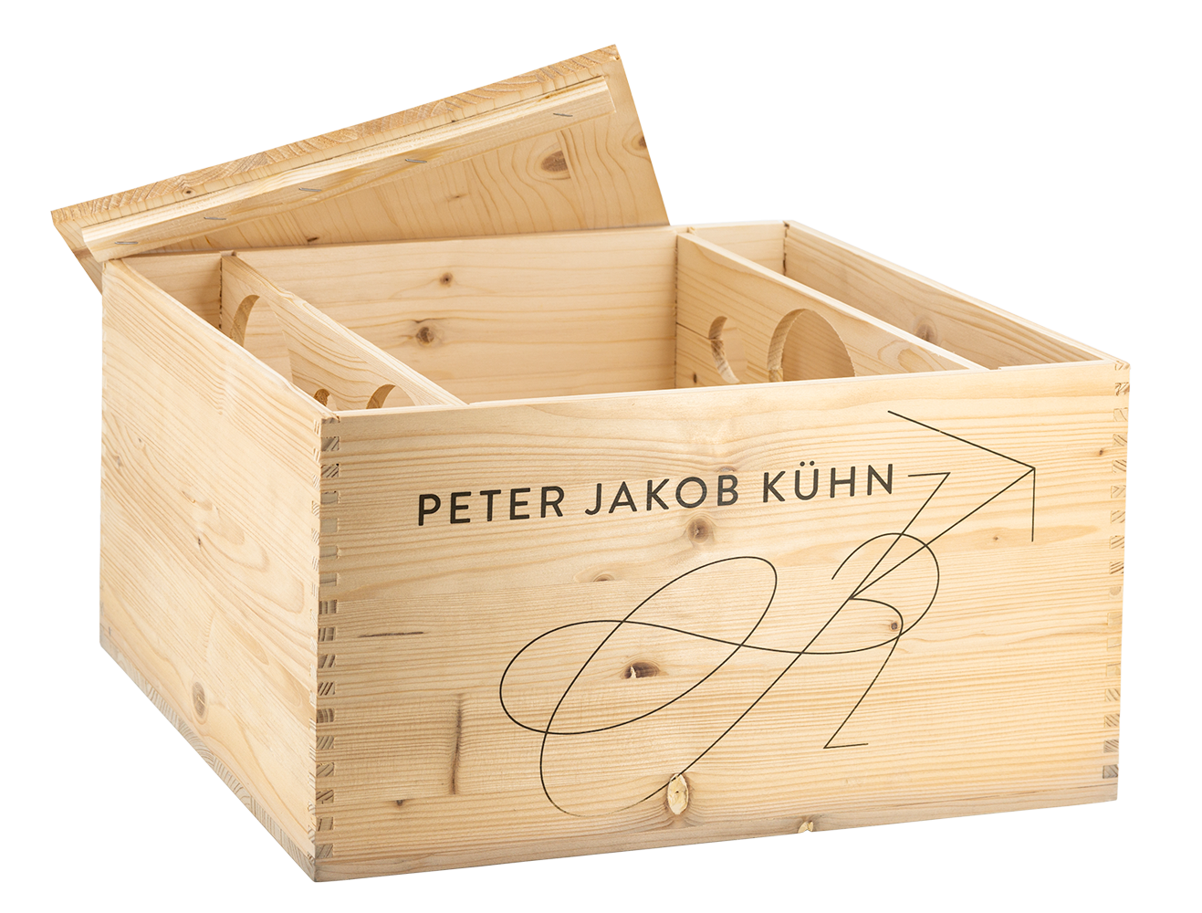 Holzkiste mit Druck