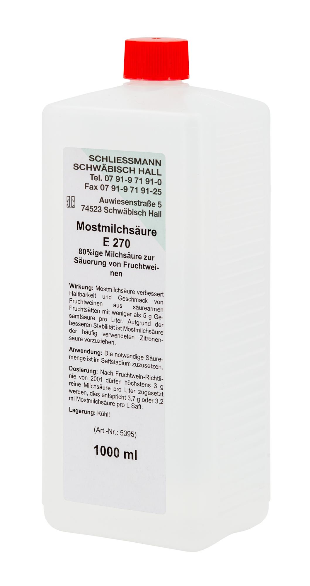 Schliessmann-Mostmilchsäure 80 % (1 l)