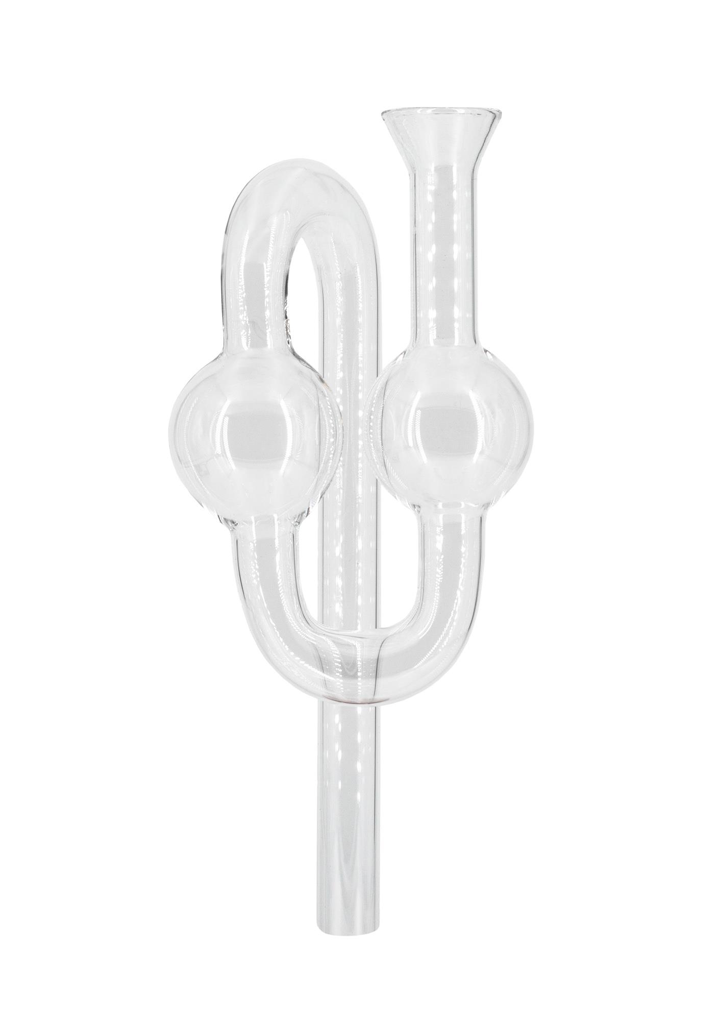 Gärröhre Glas 2 Kugeln 18 mm gerade