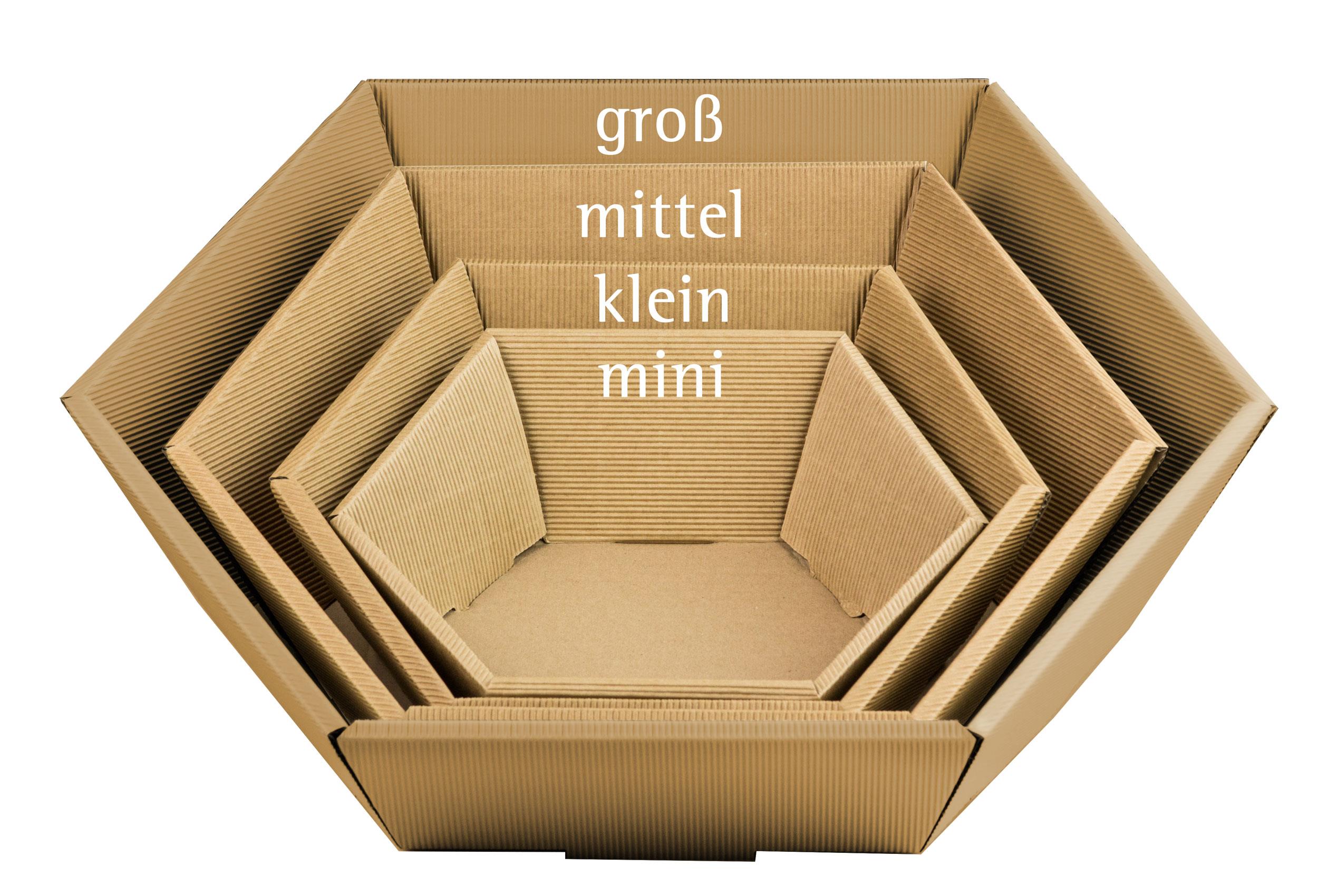 Präsentkorb 6-eckig Natur Mittel