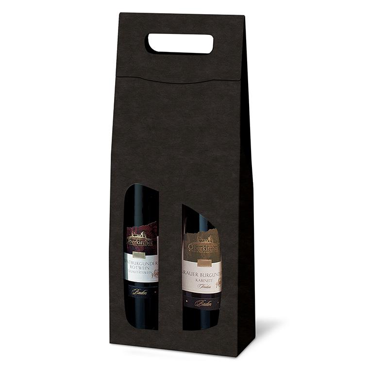 Tragekarton Pure Schwarz 2 Fl.