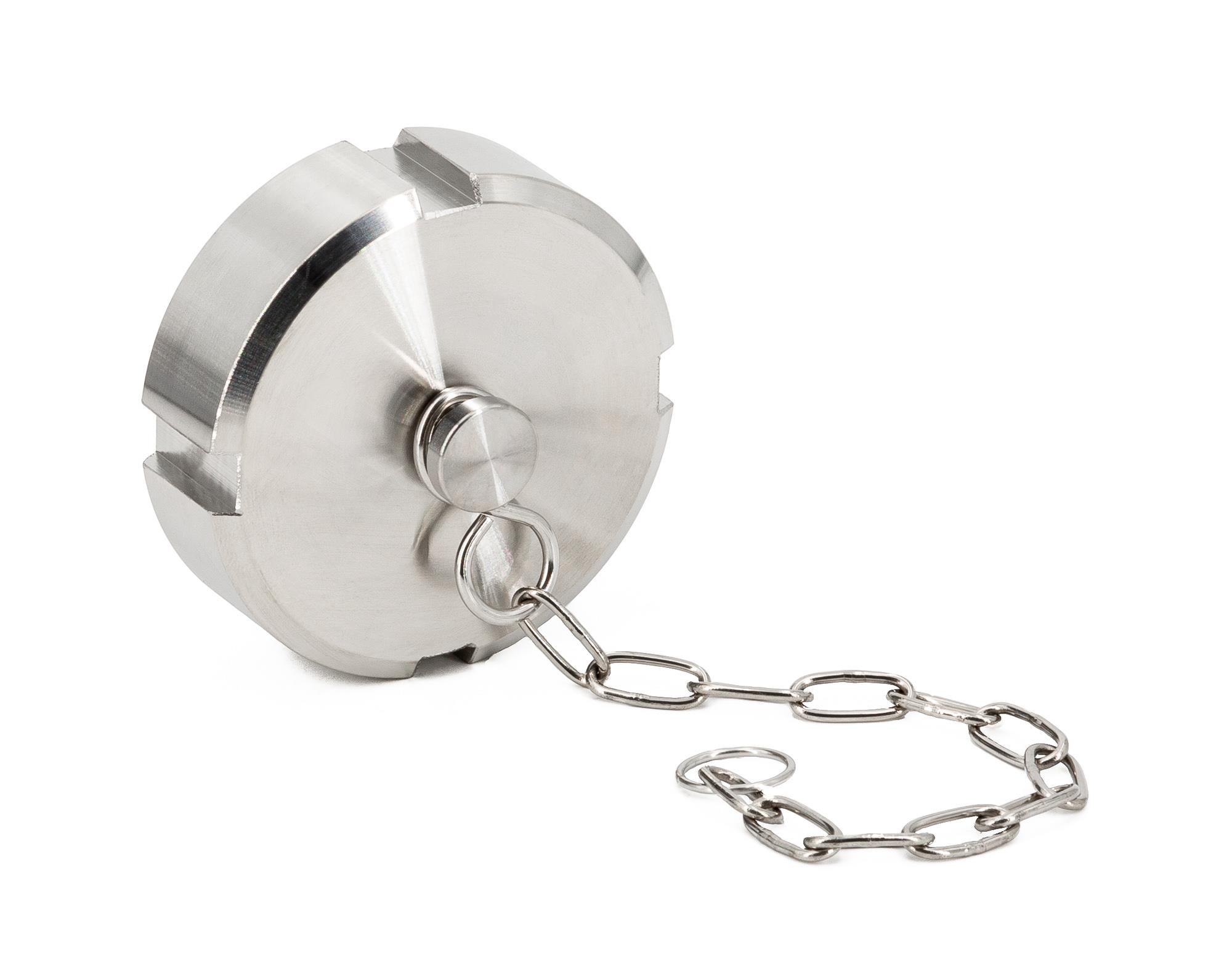 Blindkappe 38 PF VA mit Knopf+Kette