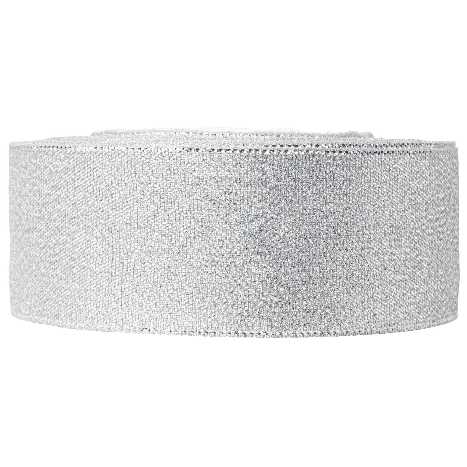 Geschenkband Lurex Silber 40 mm