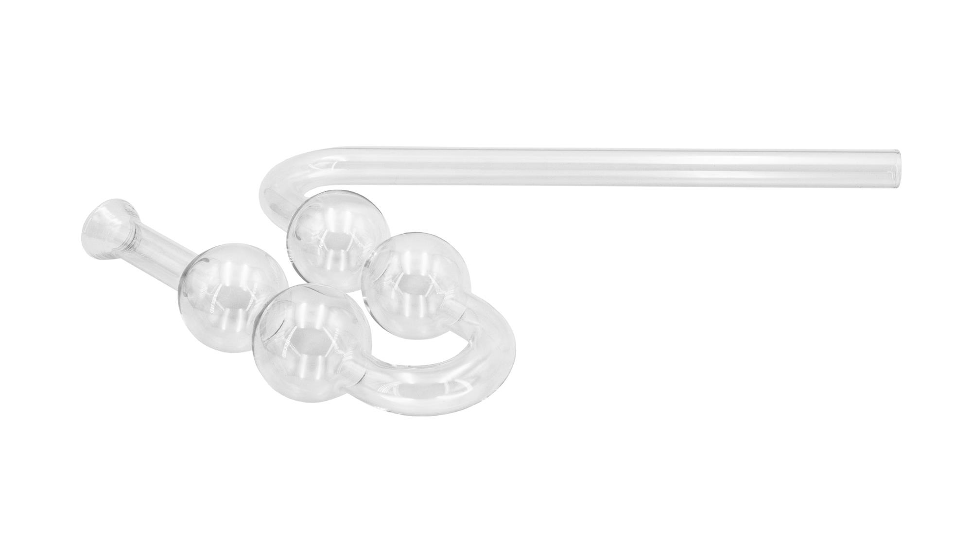 Gärröhre Glas 4 Kugeln 18 mm schräg